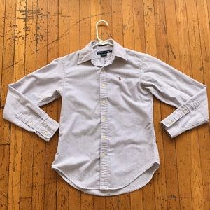 Blue/White Striped Ralph Lauren Button-Up Shirt